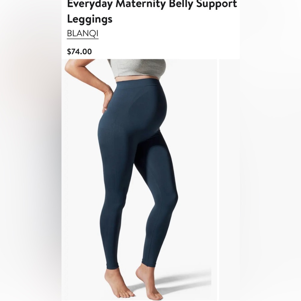 BLANQI Everyday Maternity Belly Support Leggings Medium Color Storm